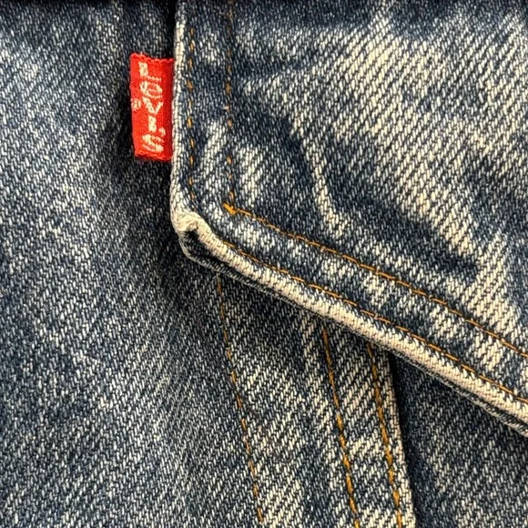 Vintage 80s Levi’s San Francisco Sherpa Lined Denim Trucker Jacket 40L - Picture 10 of 16